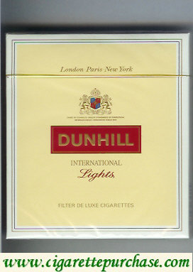 Dunhill International Lights 100s cigarettes wide flat hard box